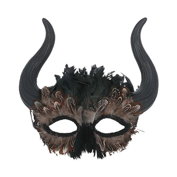 Smiffys Other - Smiffys Venetian Horned Eye Mask / Black/Brown